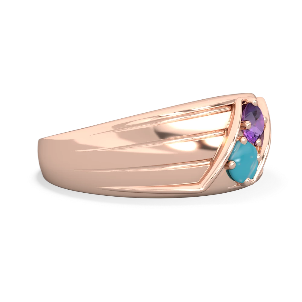 Amethyst Men's Streamline 14K Rose Gold ring R0460