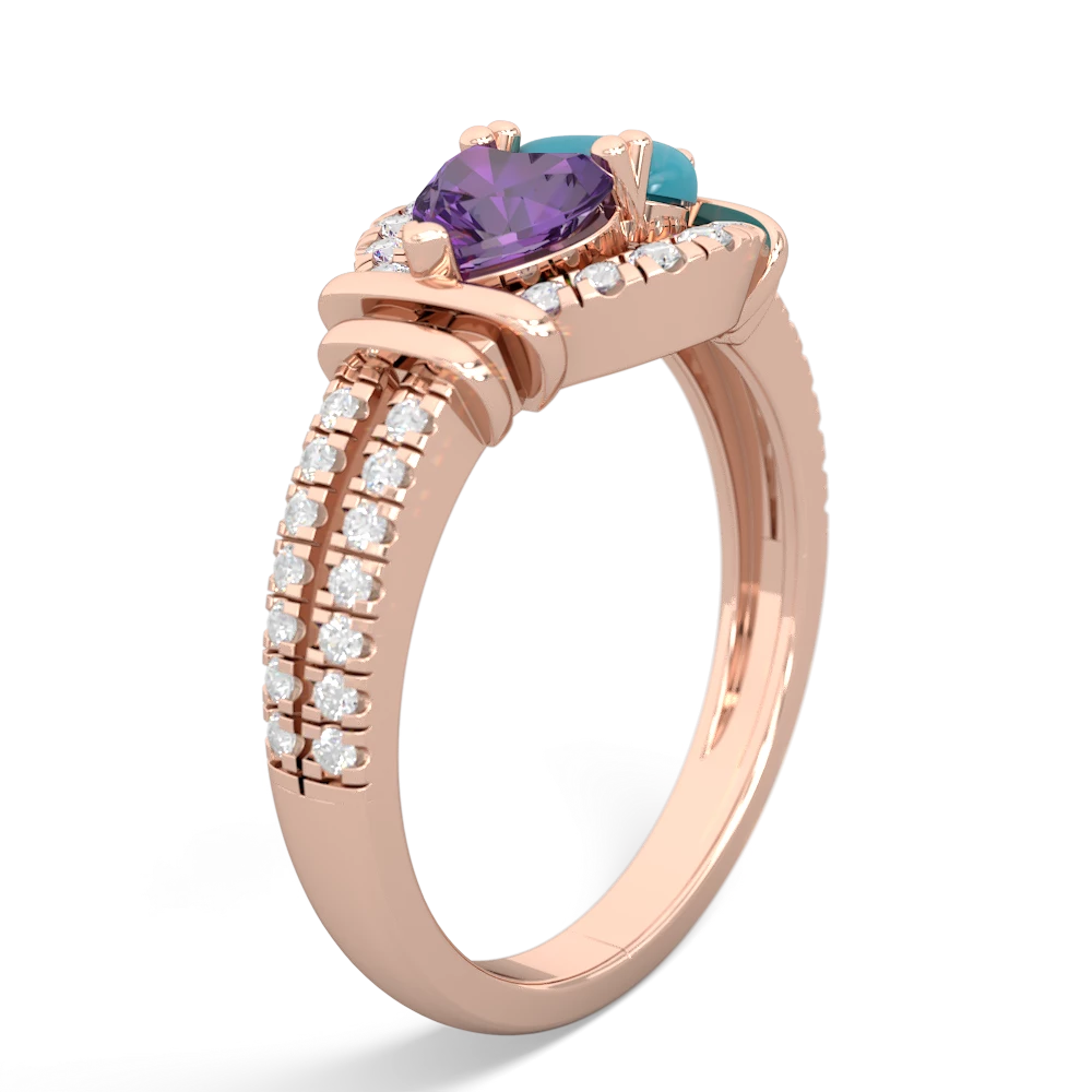 Amethyst Art-Deco Keepsake 14K Rose Gold ring R5630