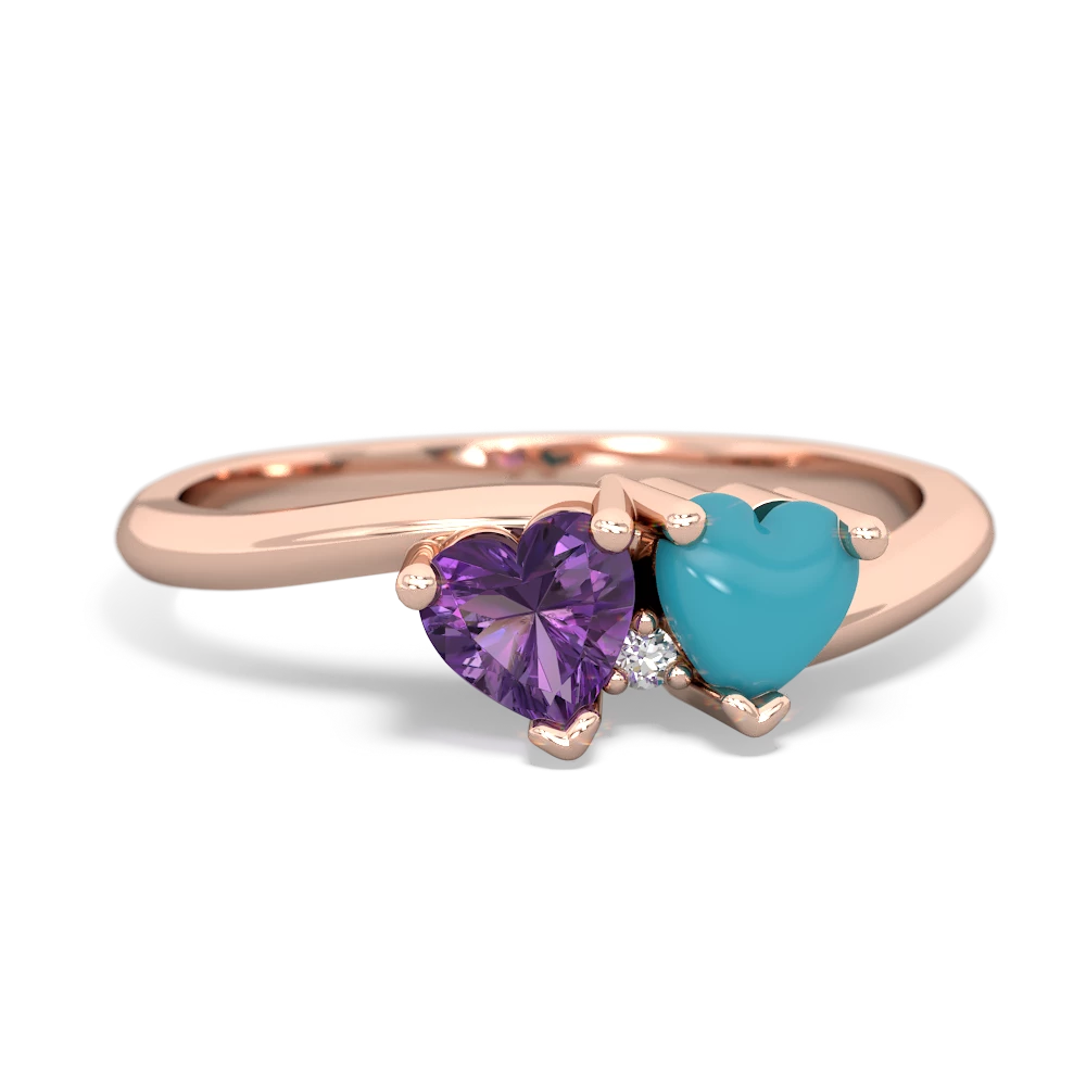 Amethyst Sweethearts 14K Rose Gold ring R5260