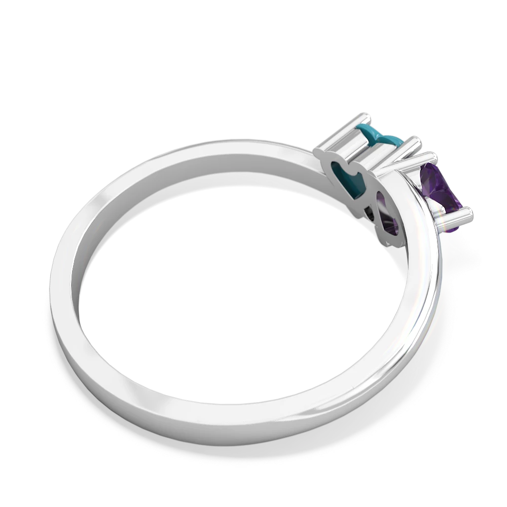 Amethyst Sweethearts 14K White Gold ring R5260