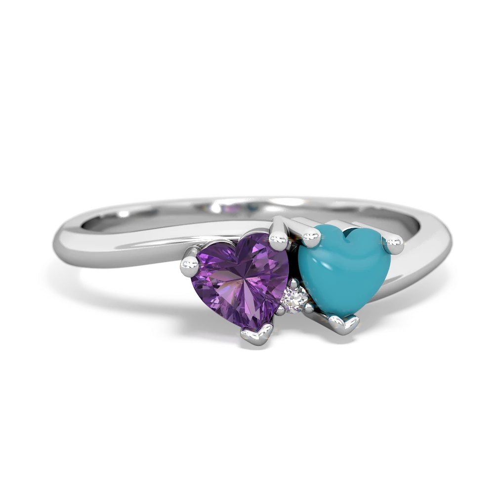 Amethyst Sweethearts 14K White Gold ring R5260