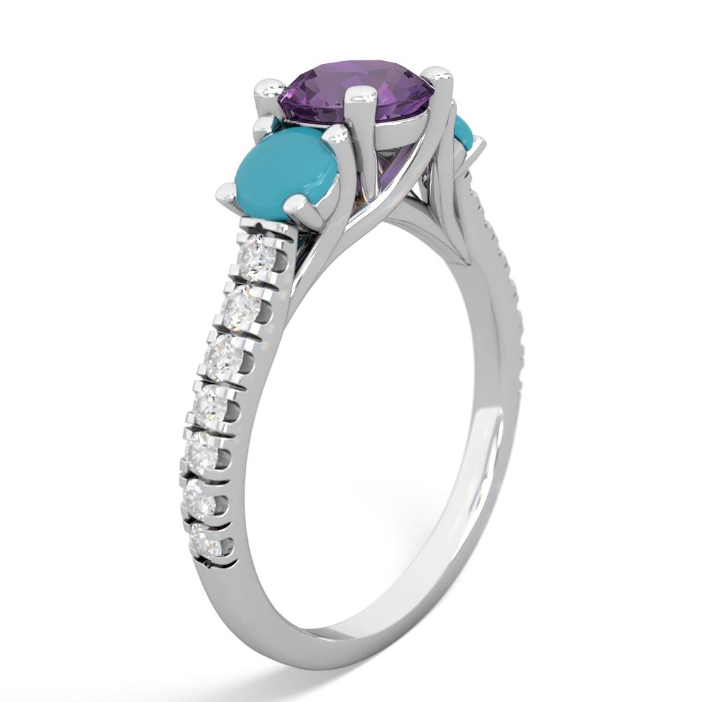 Amethyst Pave Trellis 14K White Gold ring R5500