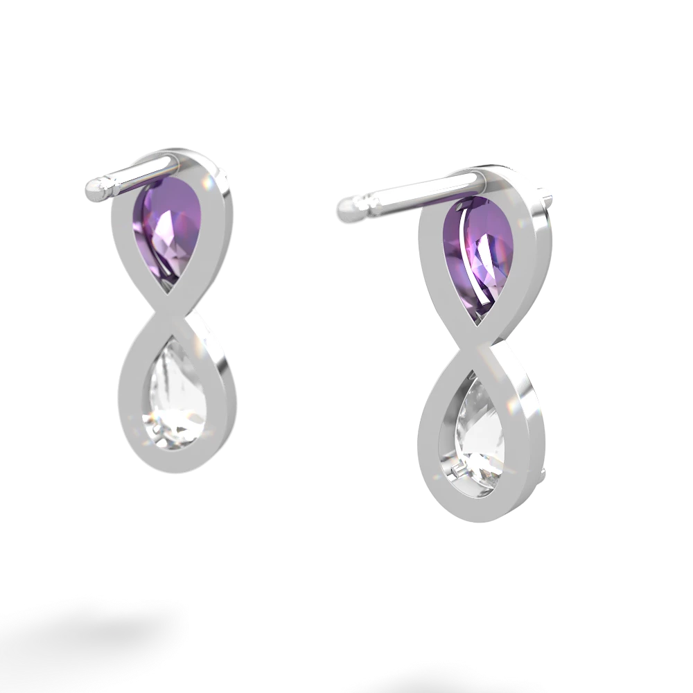 Amethyst Infinity 14K White Gold earrings E5050