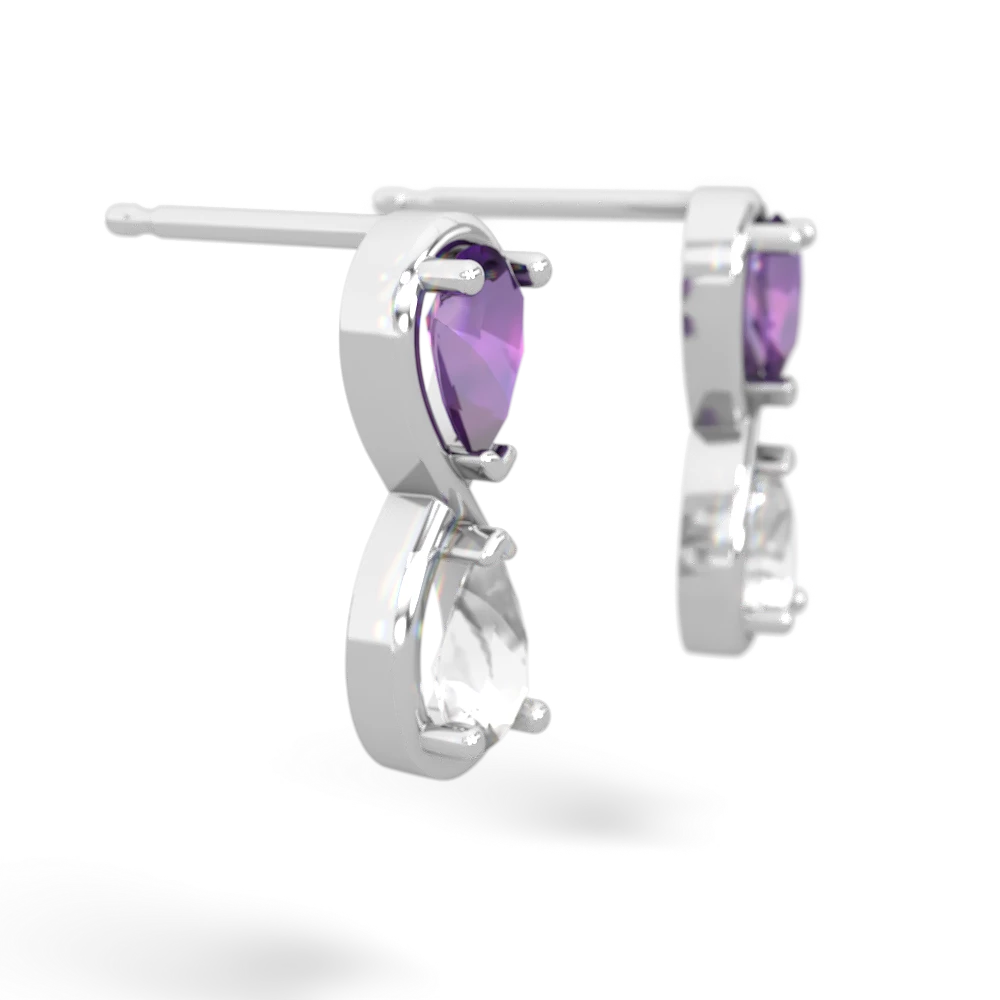 Amethyst Infinity 14K White Gold earrings E5050