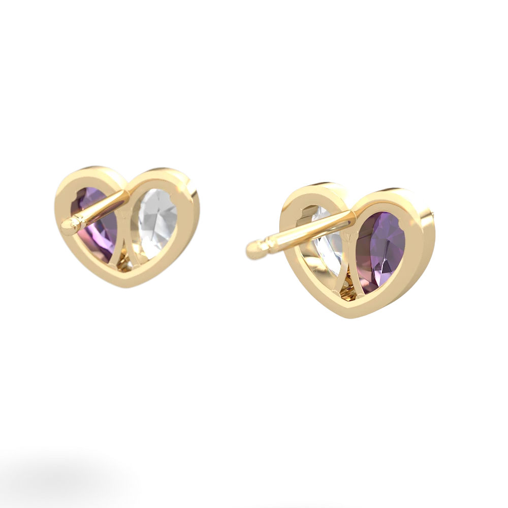 Amethyst 'Our Heart' 14K Yellow Gold earrings E5072