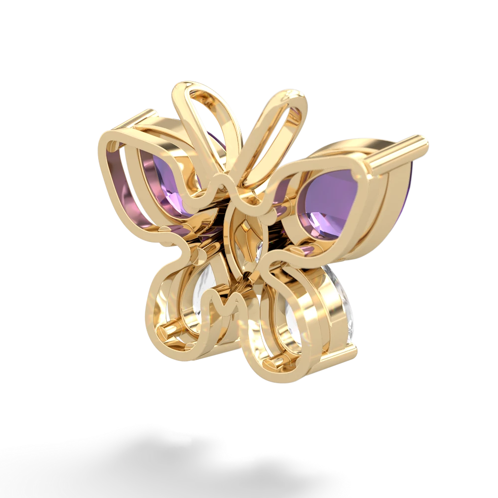 Amethyst Butterfly 14K Yellow Gold pendant P2215