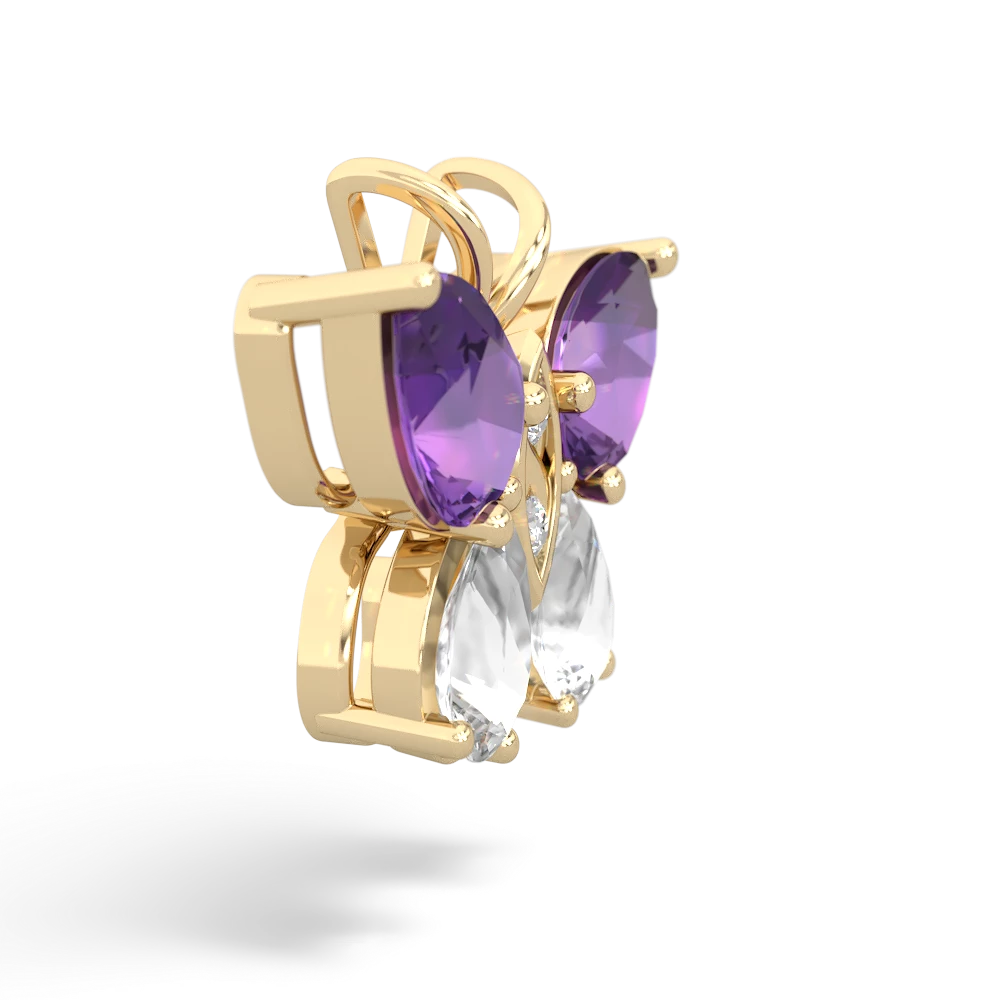 Amethyst Butterfly 14K Yellow Gold pendant P2215