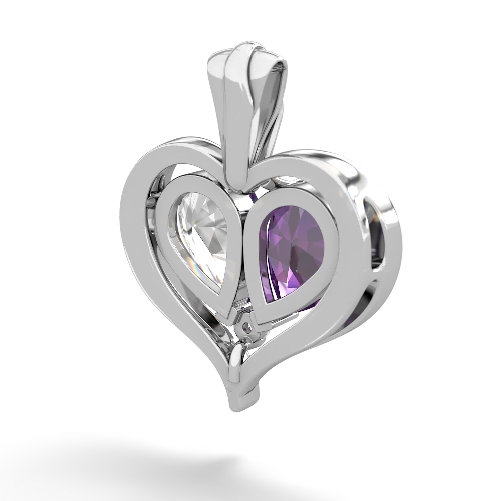 Amethyst Two Become One 14K White Gold pendant P5330