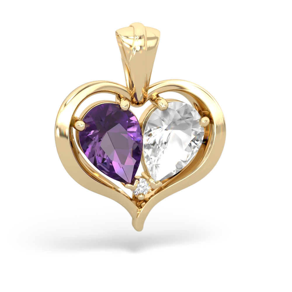 Amethyst Two Become One 14K Yellow Gold pendant P5330