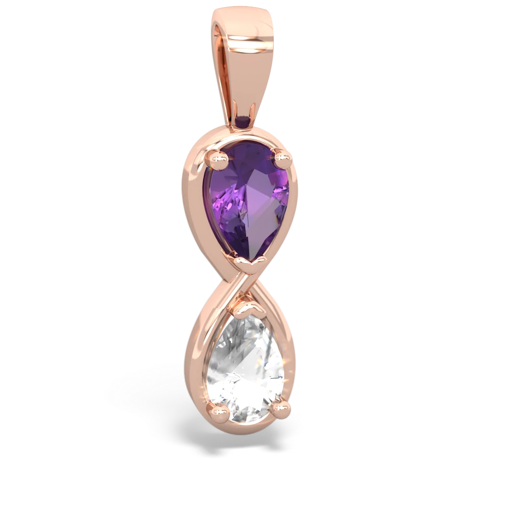 Amethyst Infinity 14K Rose Gold pendant P5050