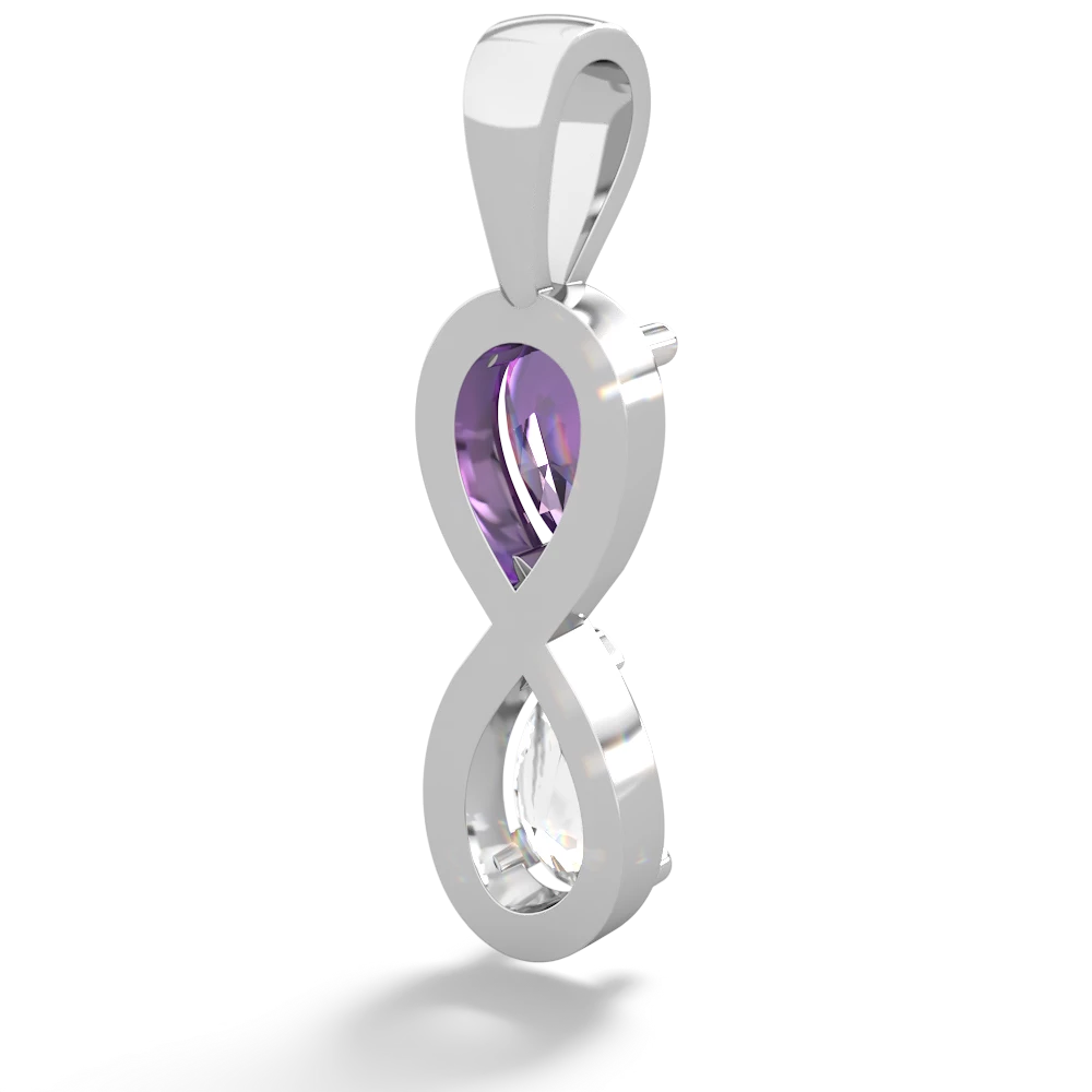 Amethyst Infinity 14K White Gold pendant P5050