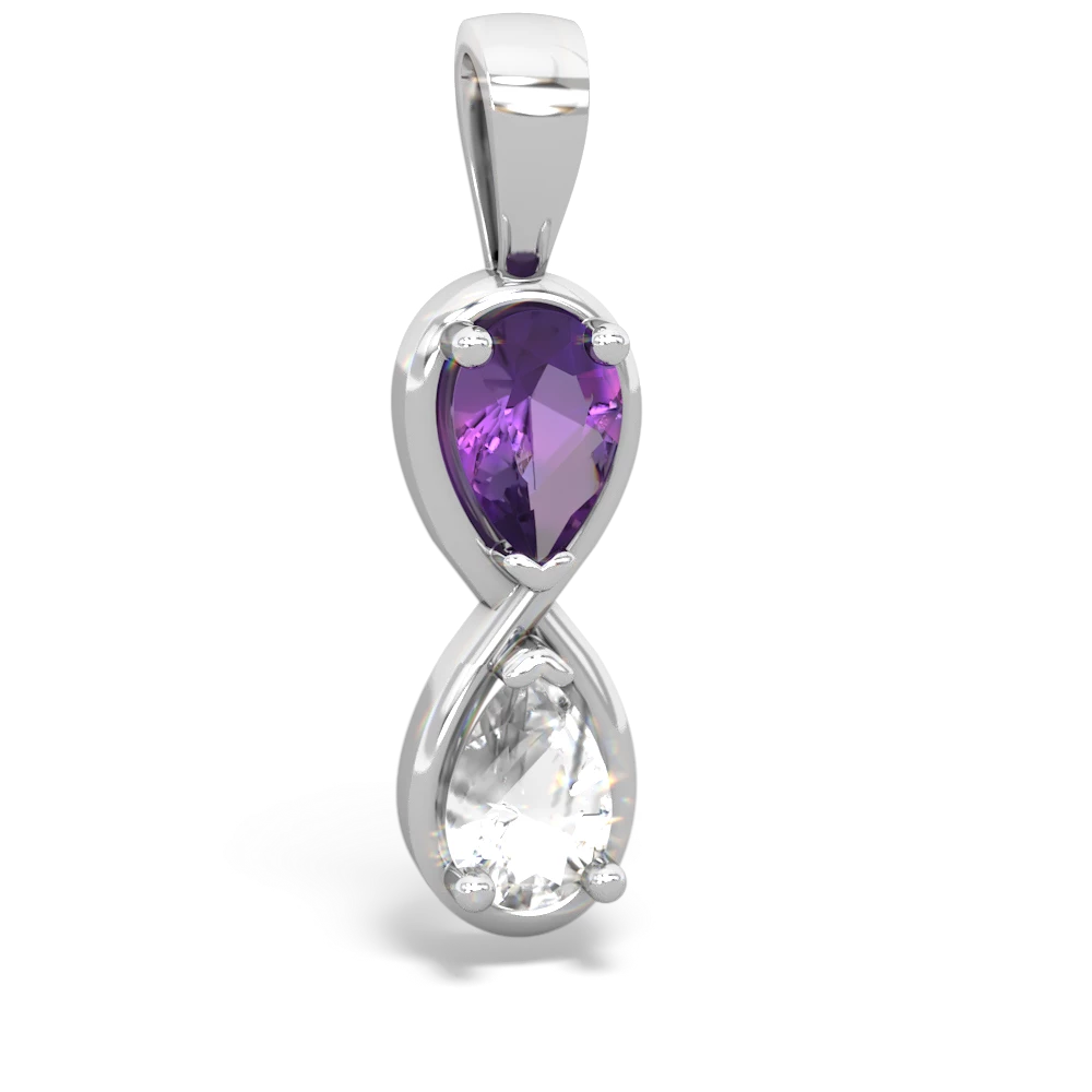 Amethyst Infinity 14K White Gold pendant P5050