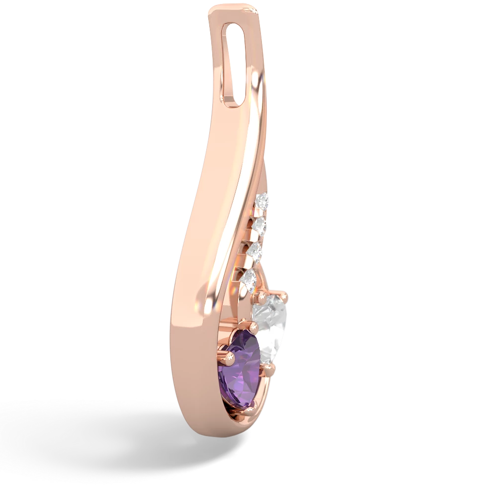 Amethyst Keepsake Curves 14K Rose Gold pendant P5450