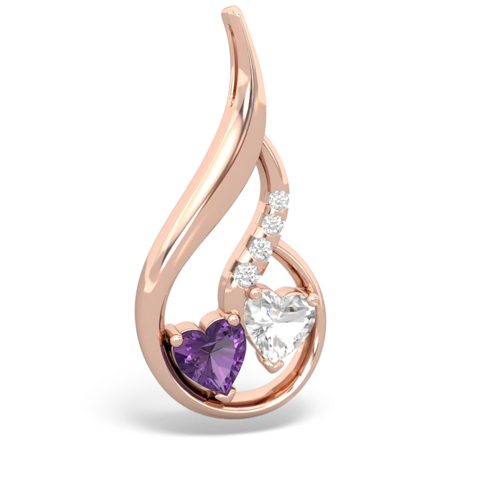 Amethyst Keepsake Curves 14K Rose Gold pendant P5450