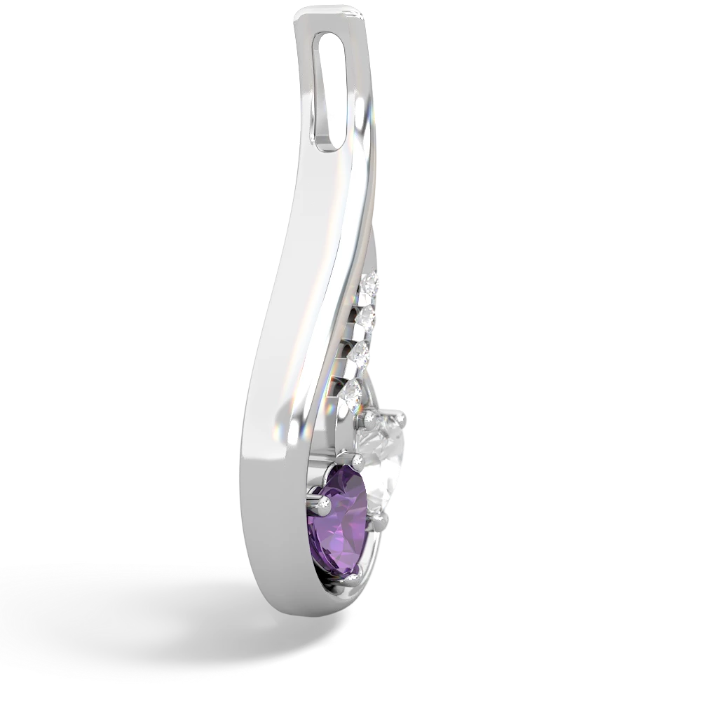 Amethyst Keepsake Curves 14K White Gold pendant P5450