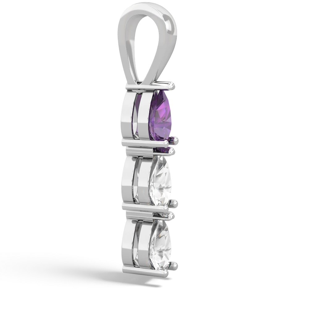 Amethyst Dew Drops 14K White Gold pendant P2251