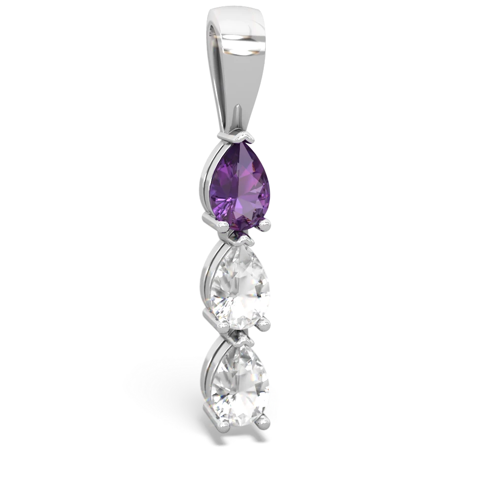 Amethyst Dew Drops 14K White Gold pendant P2251