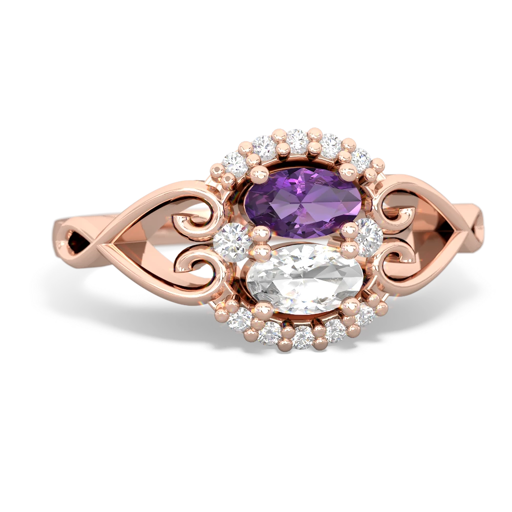 Amethyst Love Nest 14K Rose Gold ring R5860