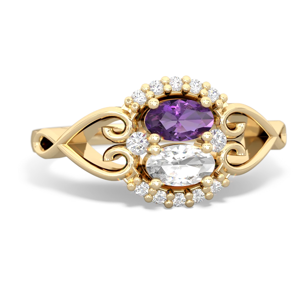 Amethyst Love Nest 14K Yellow Gold ring R5860