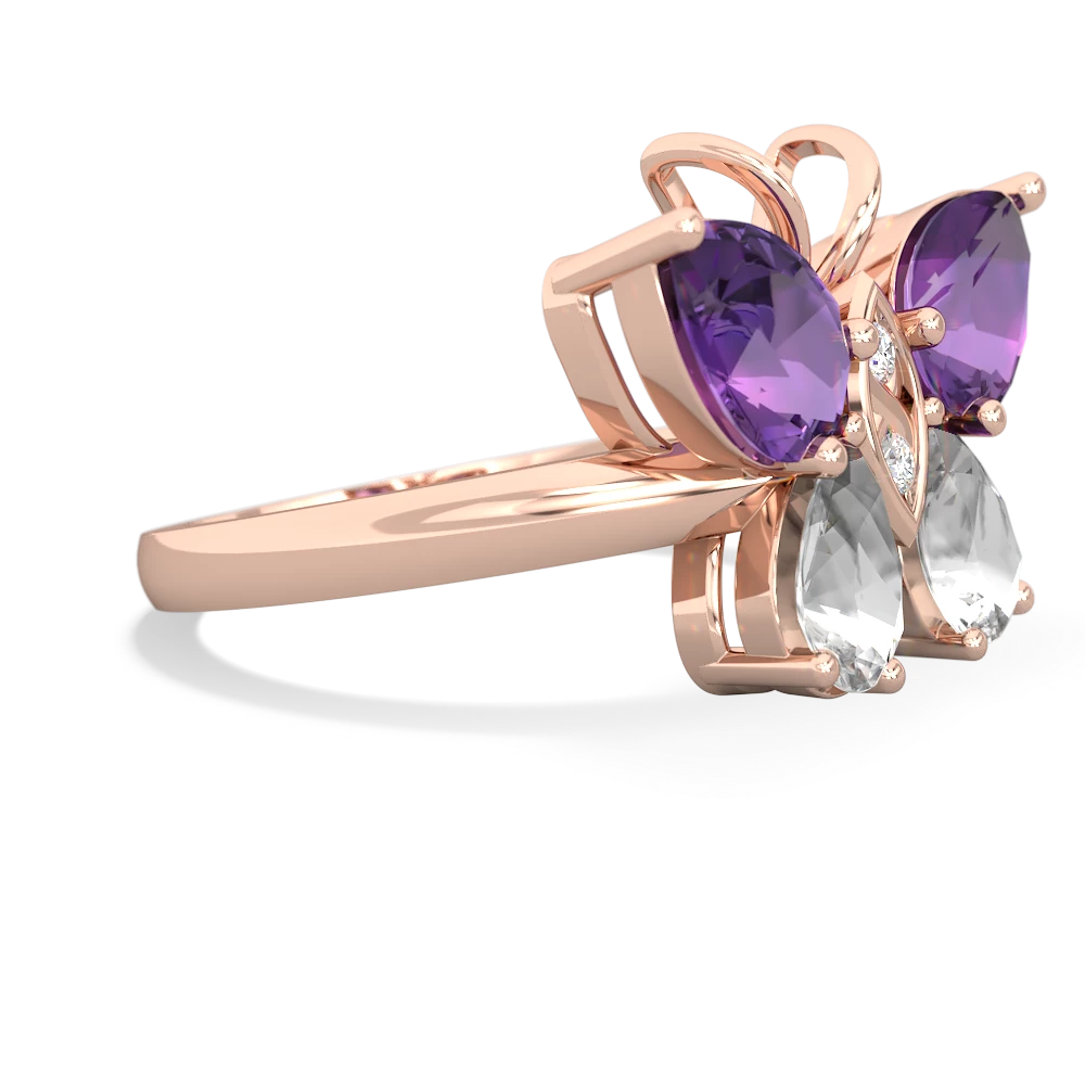 Amethyst Butterfly 14K Rose Gold ring R2215