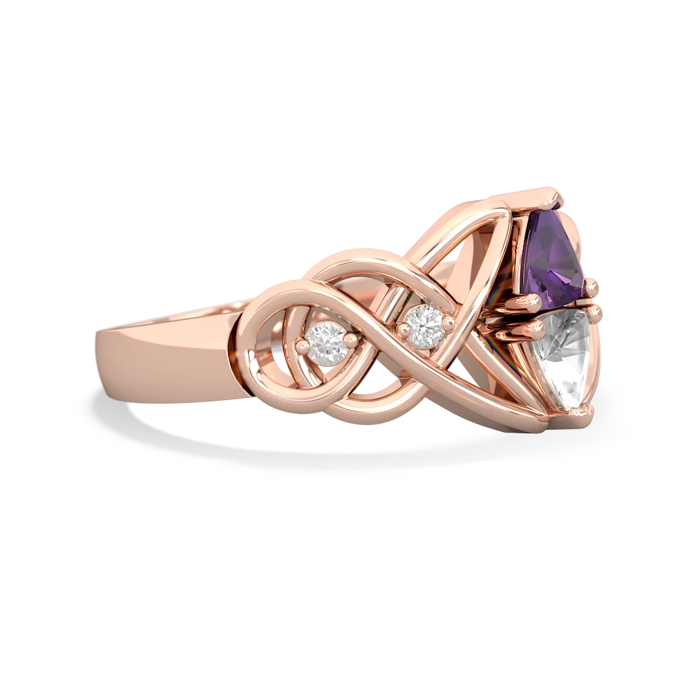 Amethyst Keepsake Celtic Knot 14K Rose Gold ring R5300