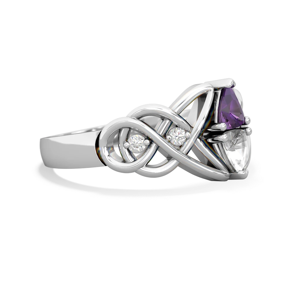 Amethyst Keepsake Celtic Knot 14K White Gold ring R5300