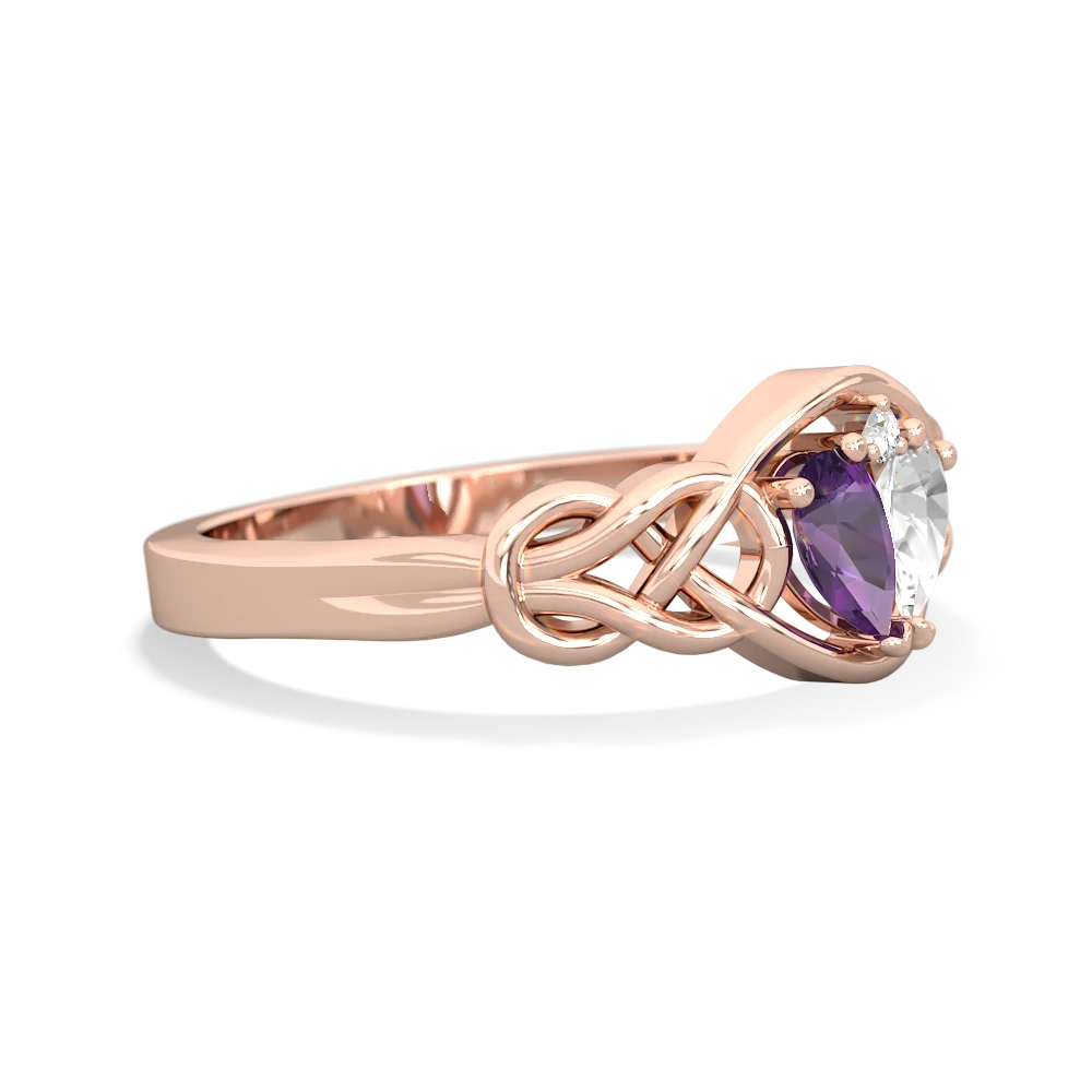 Amethyst Celtic Love Knot 14K Rose Gold ring R5420