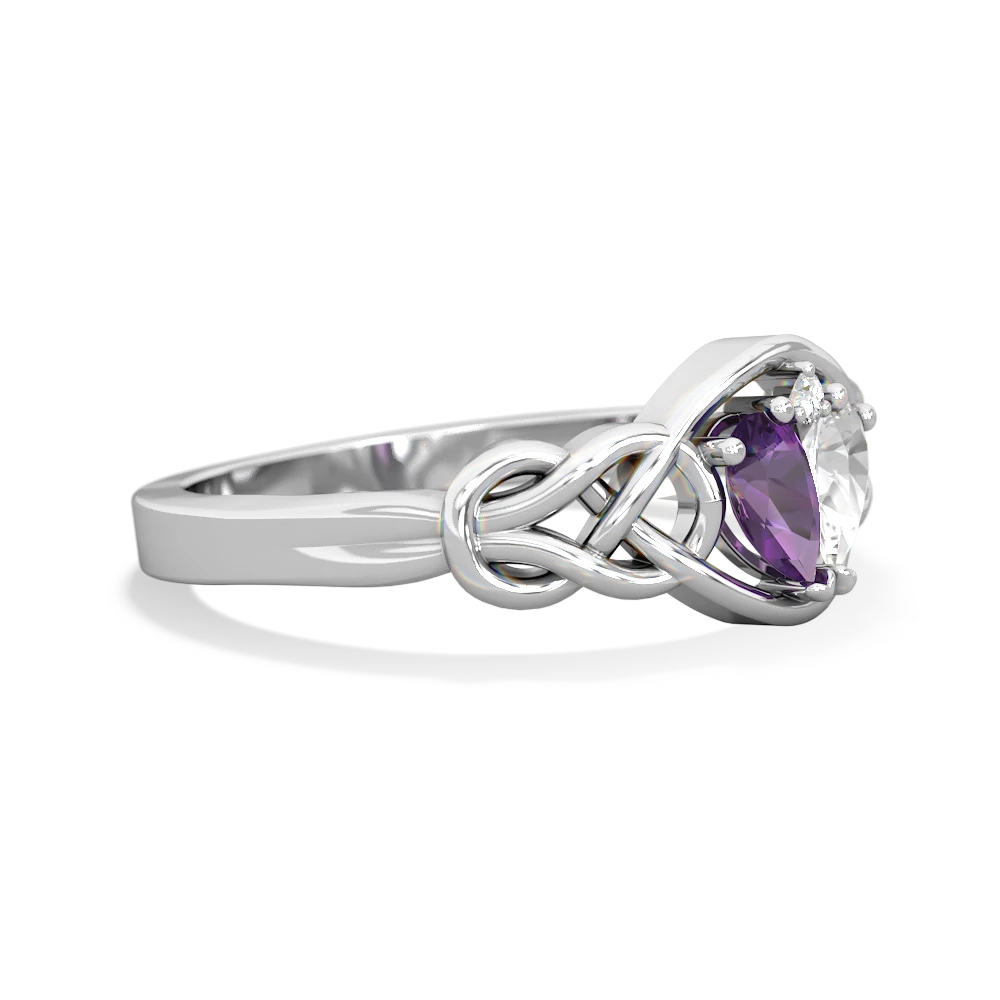 Amethyst Celtic Love Knot 14K White Gold ring R5420