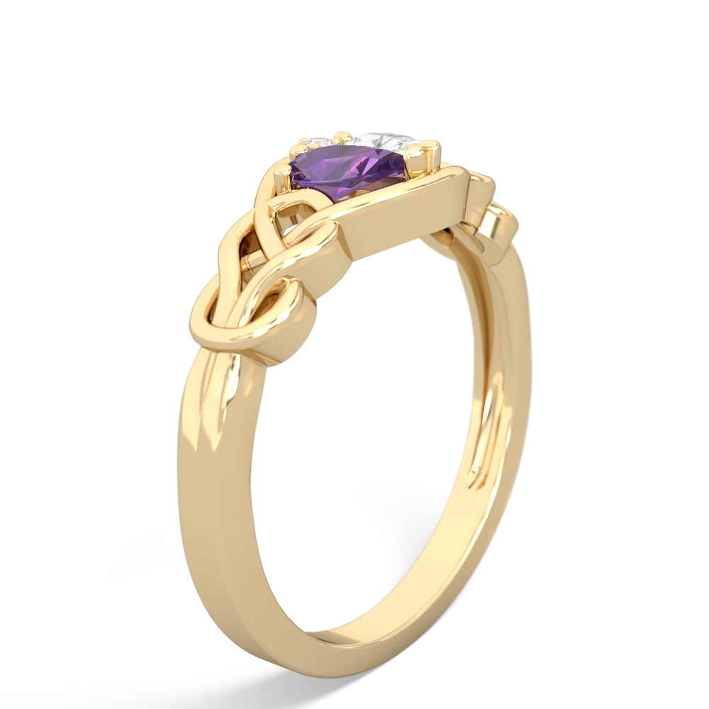 Amethyst Celtic Love Knot 14K Yellow Gold ring R5420