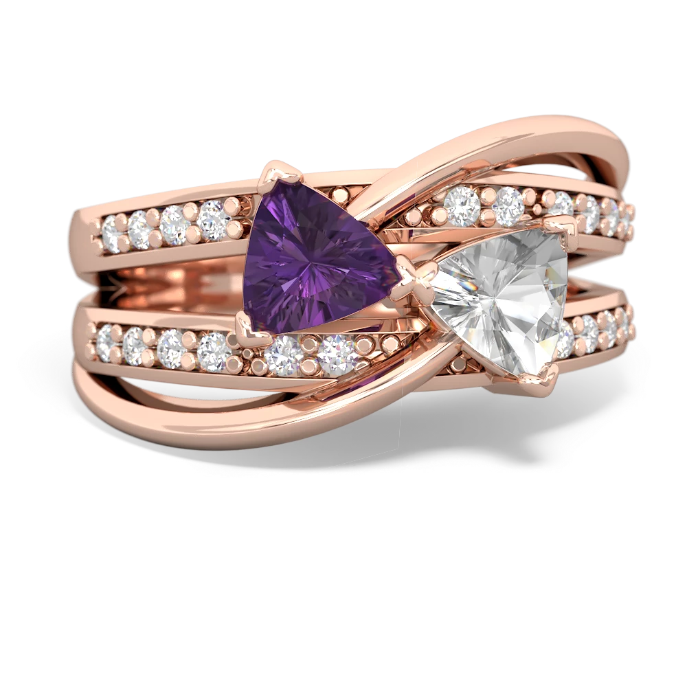 Amethyst Bowtie 14K Rose Gold ring R2360