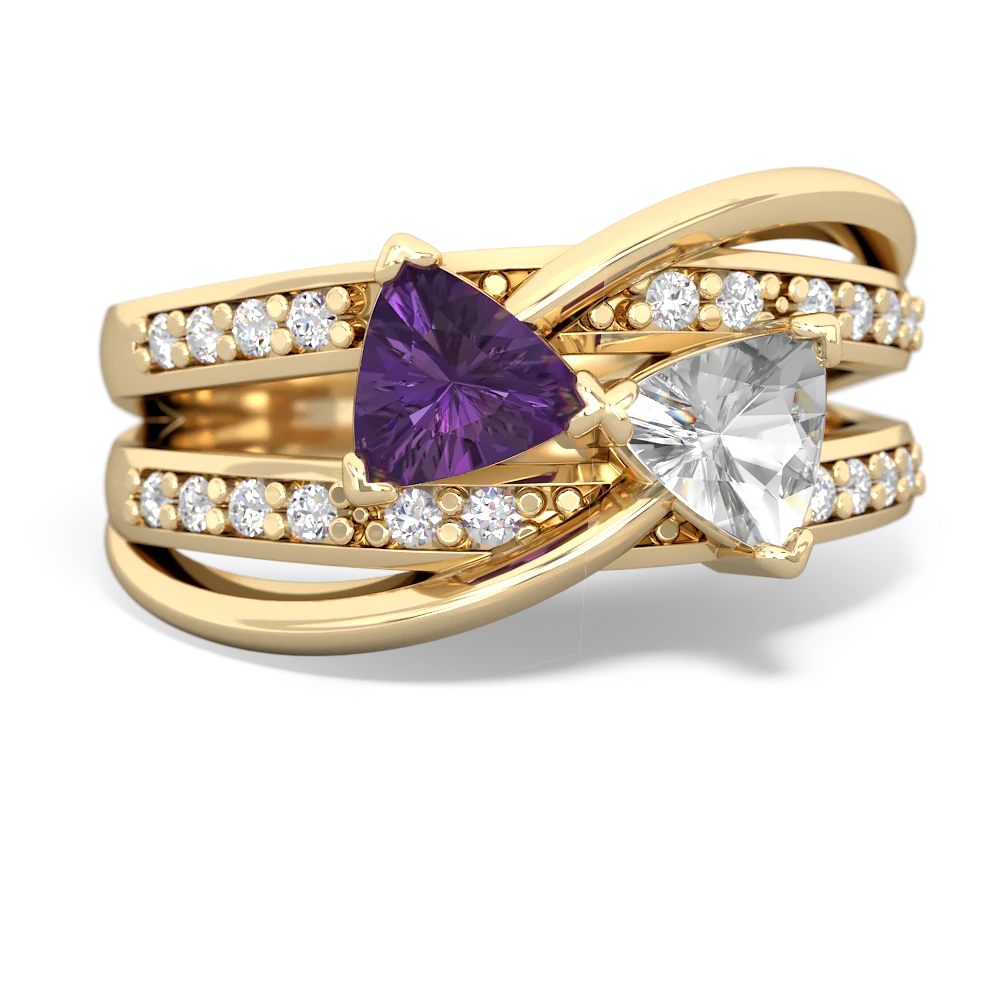 Amethyst Bowtie 14K Yellow Gold ring R2360