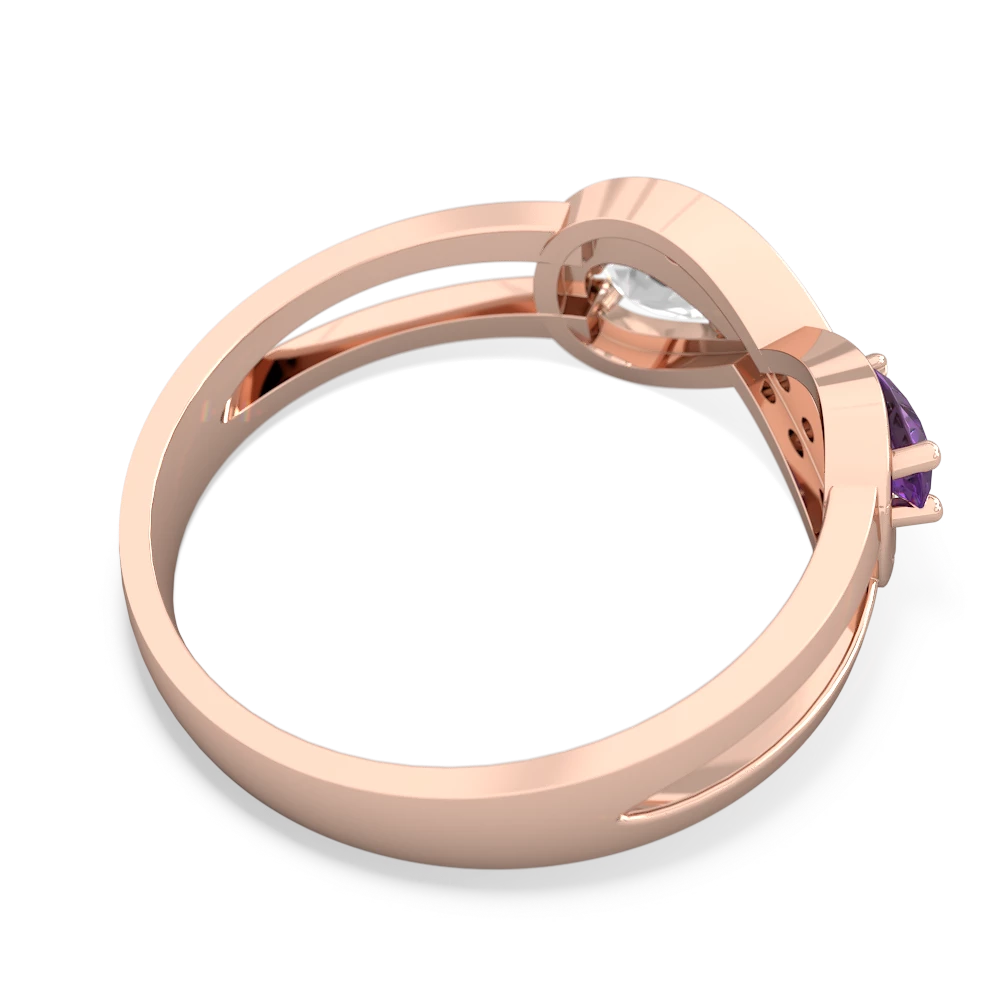 Amethyst Diamond Infinity 14K Rose Gold ring R5390