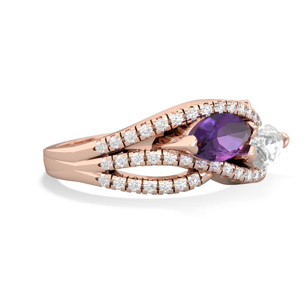 Amethyst Diamond Rivers 14K Rose Gold ring R3070