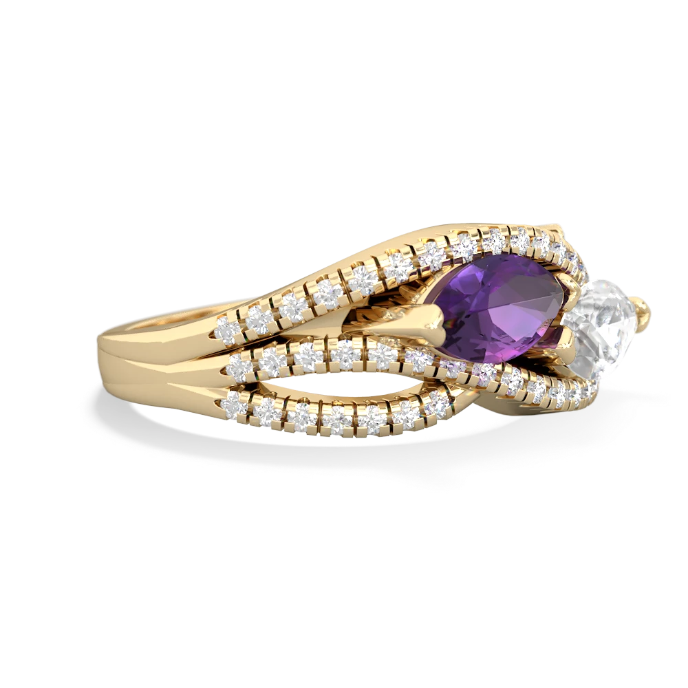 Amethyst Diamond Rivers 14K Yellow Gold ring R3070