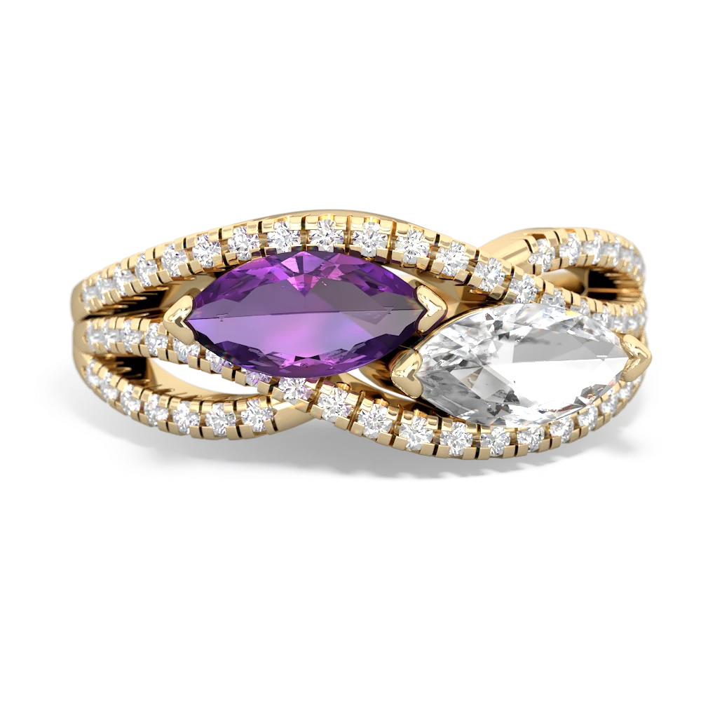 Amethyst Diamond Rivers 14K Yellow Gold ring R3070