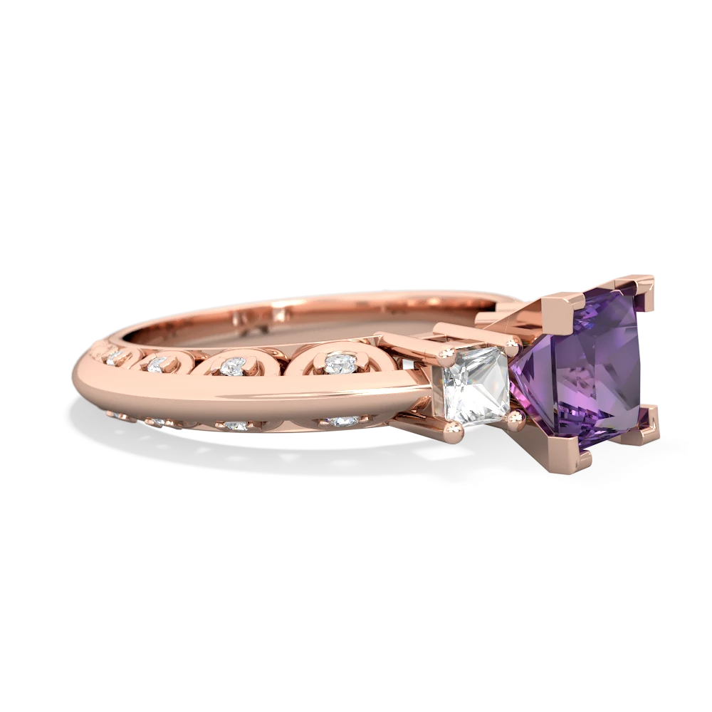 Amethyst Eternal Embrace Engagement 14K Rose Gold ring C2001