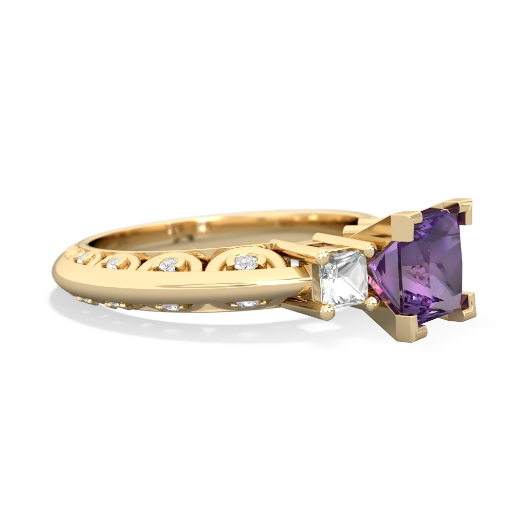 Amethyst Eternal Embrace Engagement 14K Yellow Gold ring C2001