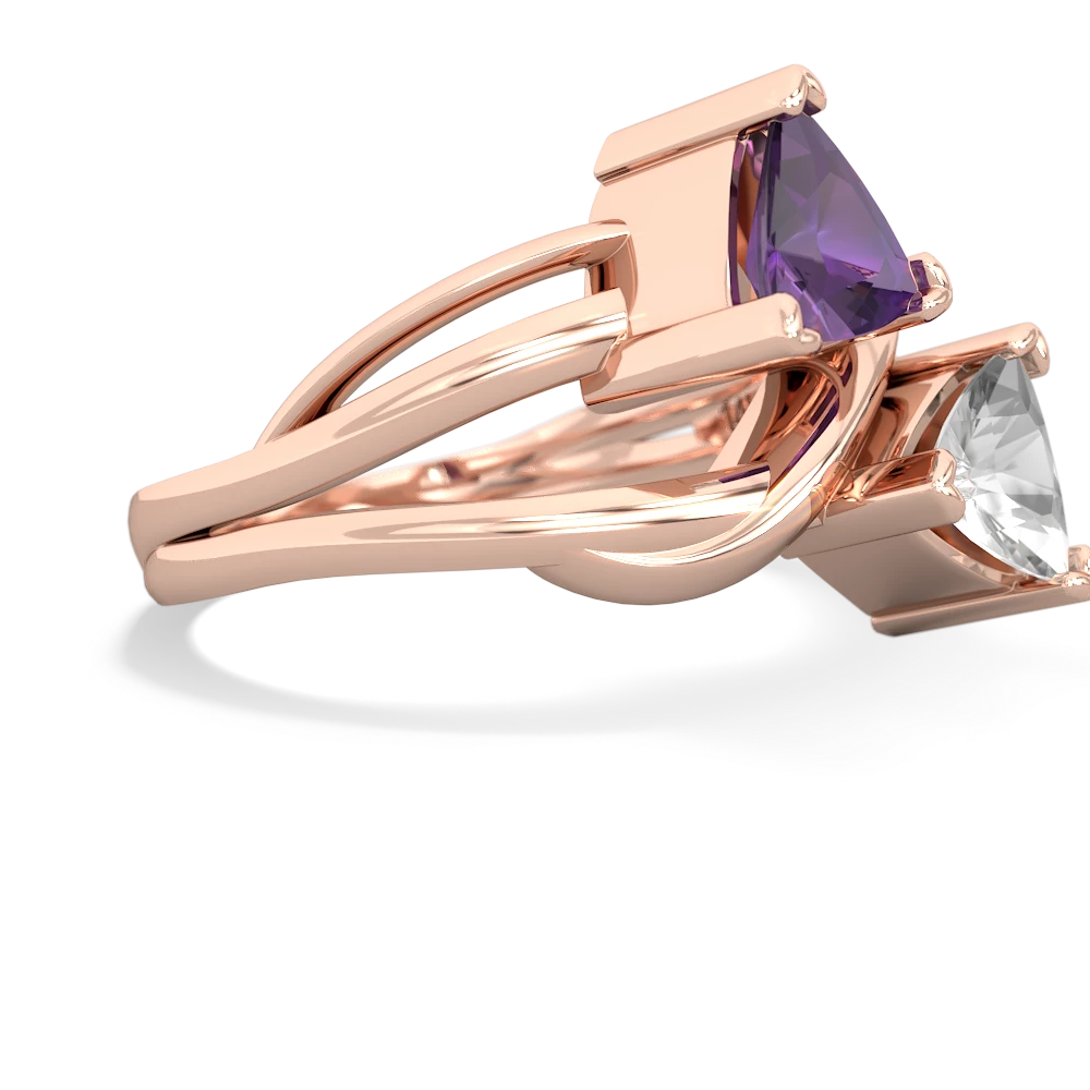 Amethyst Split Band Swirl 14K Rose Gold ring R2341