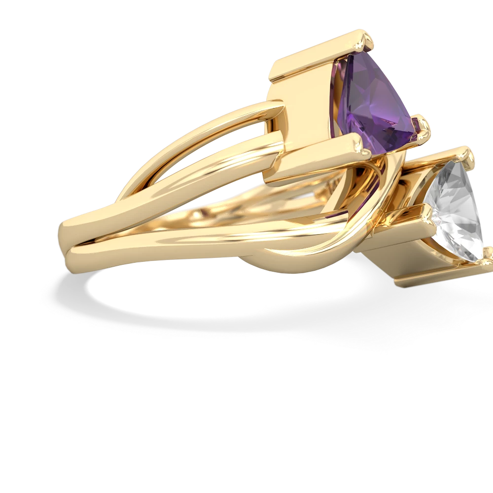 Amethyst Split Band Swirl 14K Yellow Gold ring R2341