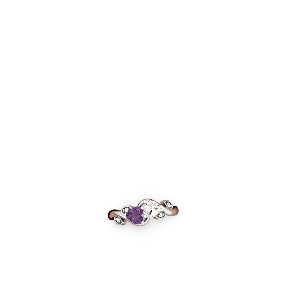 Amethyst Floral Elegance 14K White Gold ring R5790