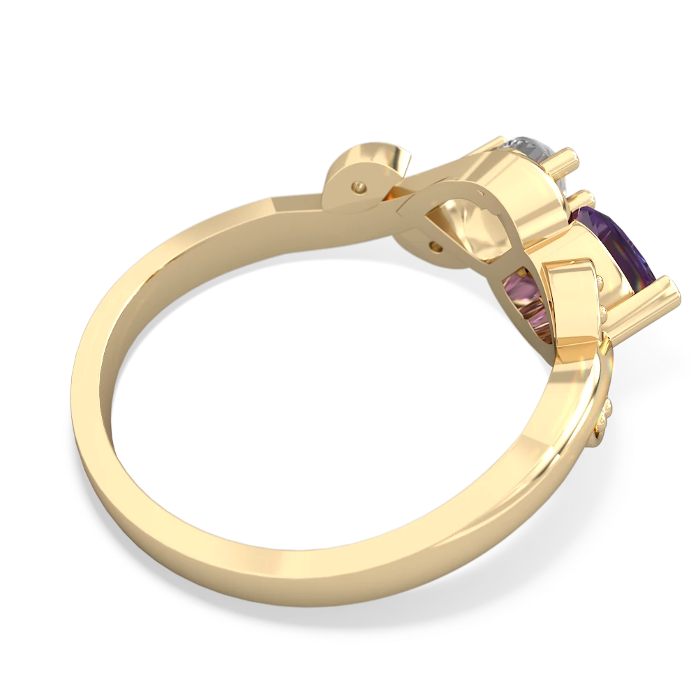 Amethyst Floral Elegance 14K Yellow Gold ring R5790