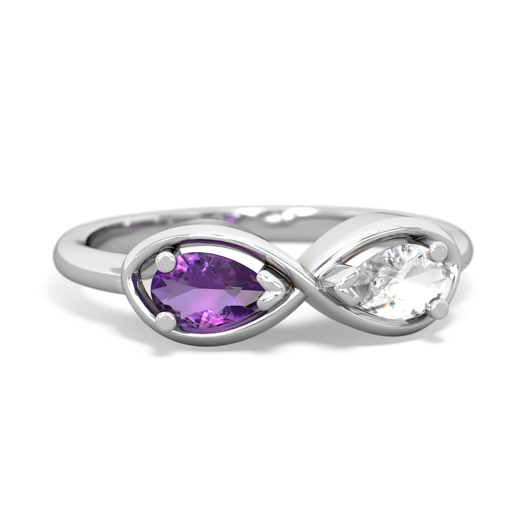 Amethyst Infinity 14K White Gold ring R5050