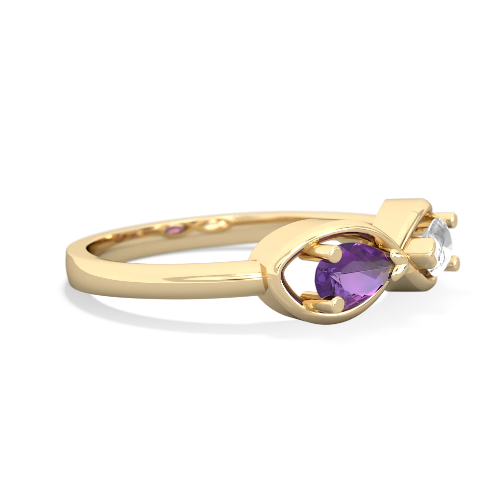 Amethyst Infinity 14K Yellow Gold ring R5050