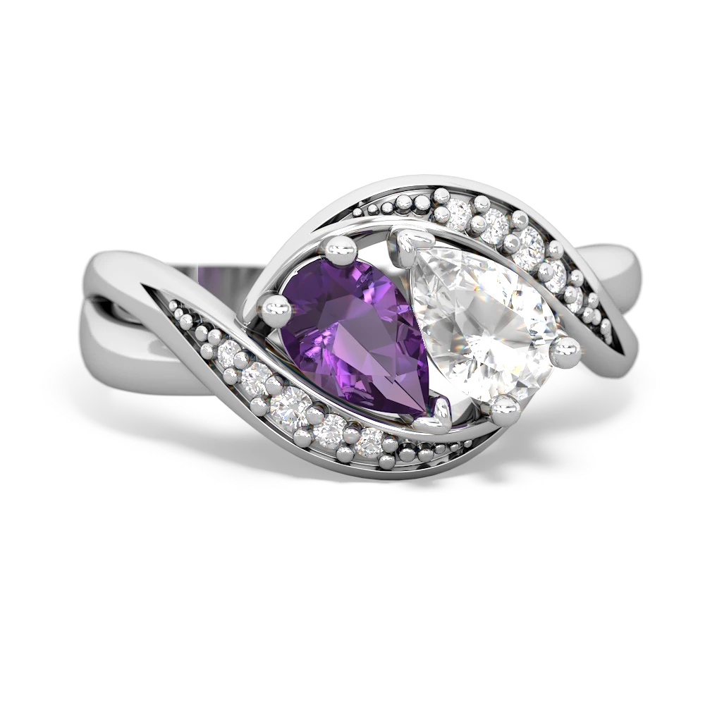 Amethyst Summer Winds 14K White Gold ring R5342