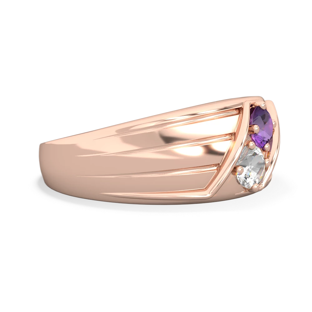 Amethyst Men's Streamline 14K Rose Gold ring R0460