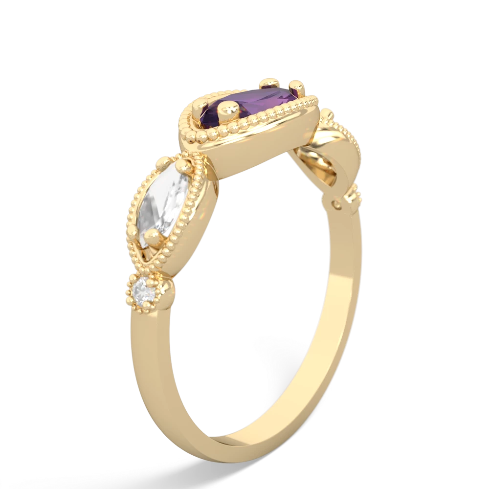 Amethyst Milgrain Marquise 14K Yellow Gold ring R5700