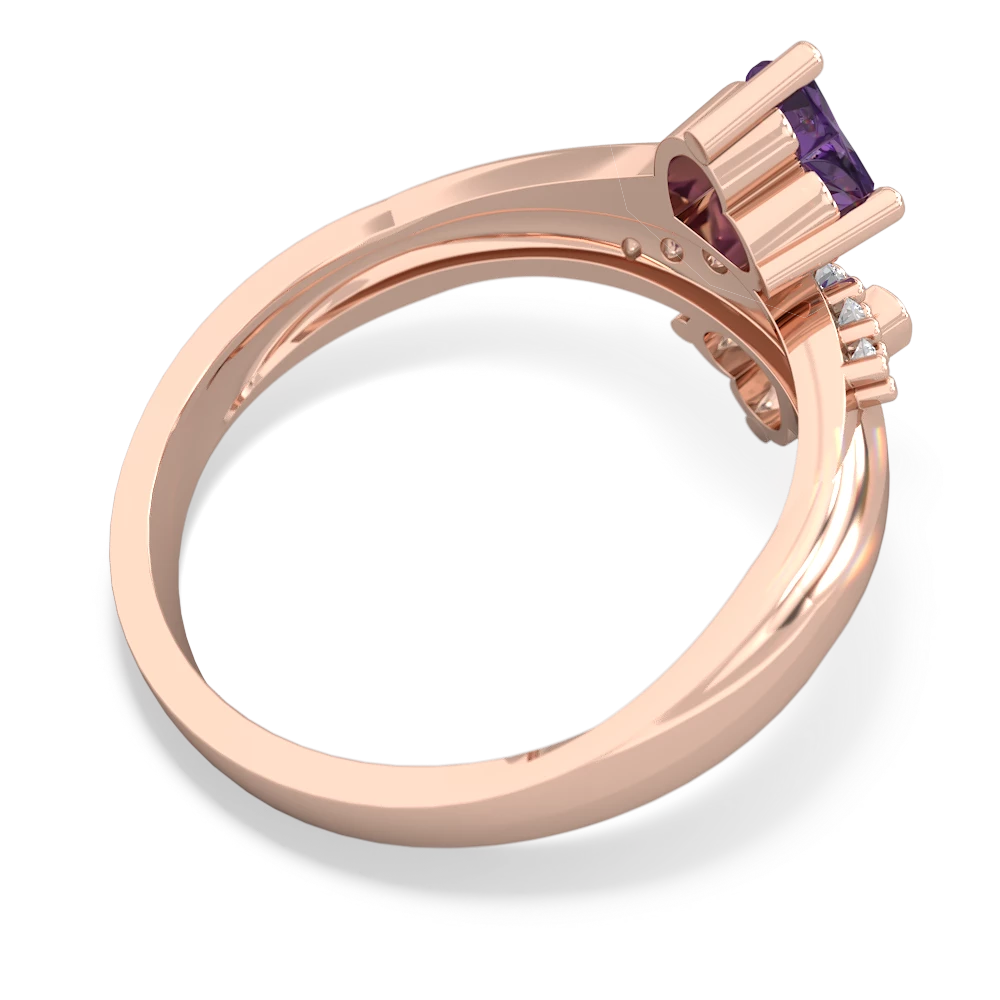 Amethyst Heart To Heart 14K Rose Gold ring R2064