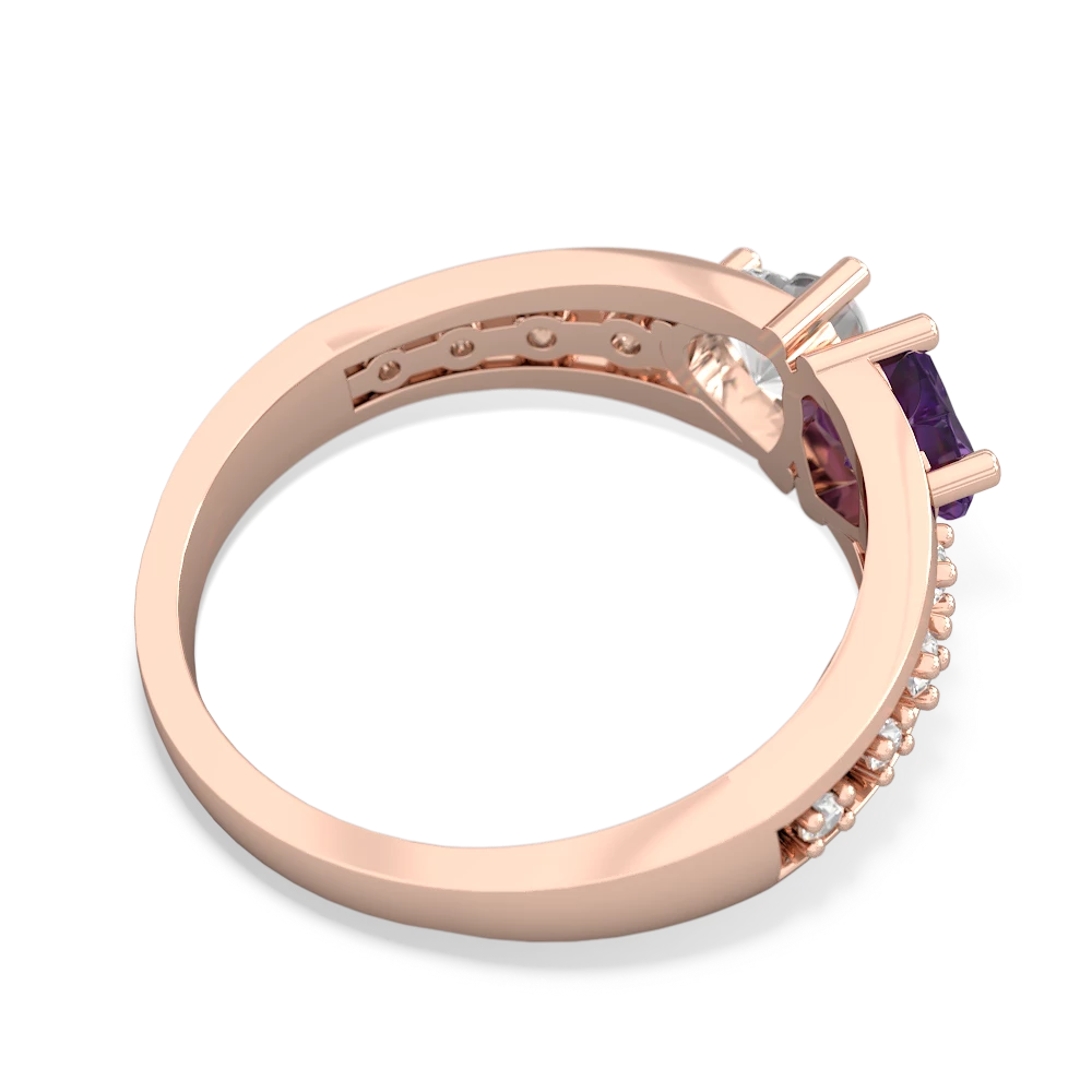 Amethyst Heart To Heart 14K Rose Gold ring R3342