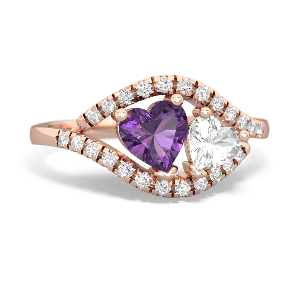 Amethyst Mother And Child 14K Rose Gold ring R3010