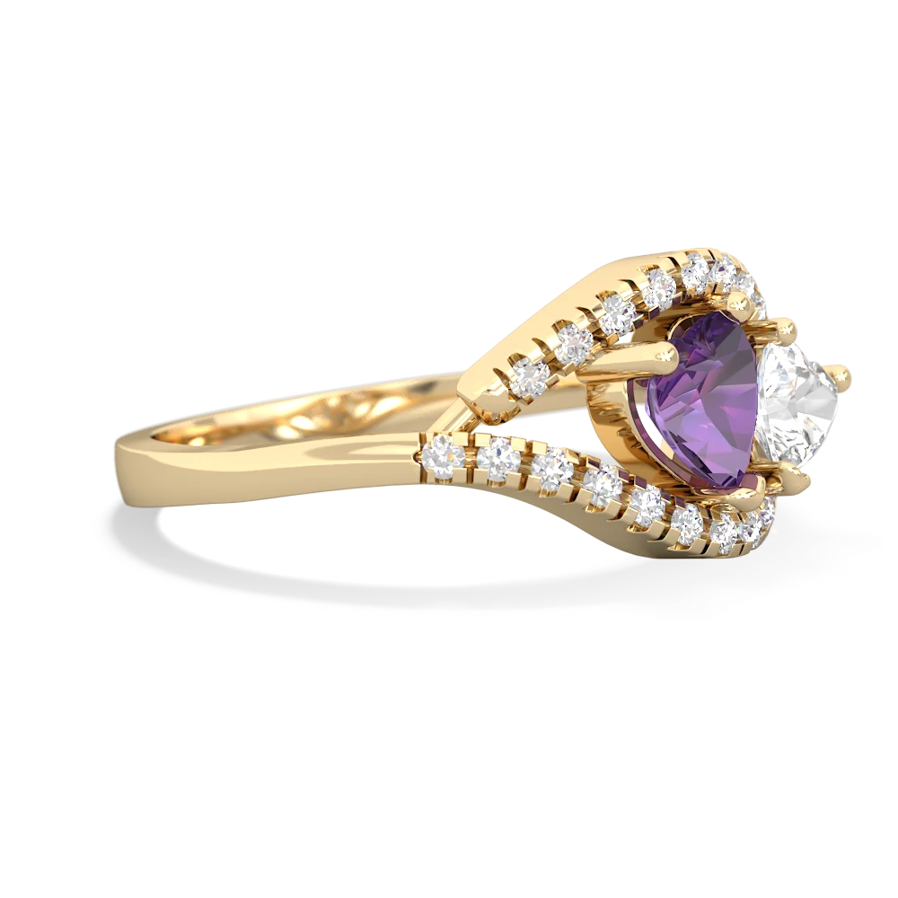 Amethyst Mother And Child 14K Yellow Gold ring R3010